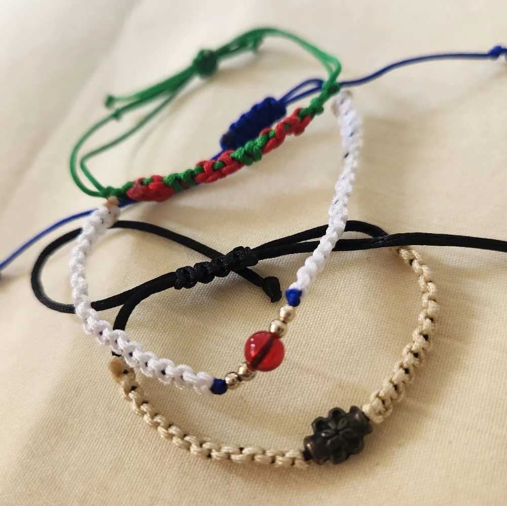 3 Pieces Handcrafted Multicolor Kids Bracelet Set #08